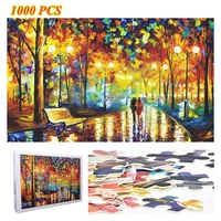 1000pcs walking in rain paper jigsaw puzzle game kids children intelligence toy