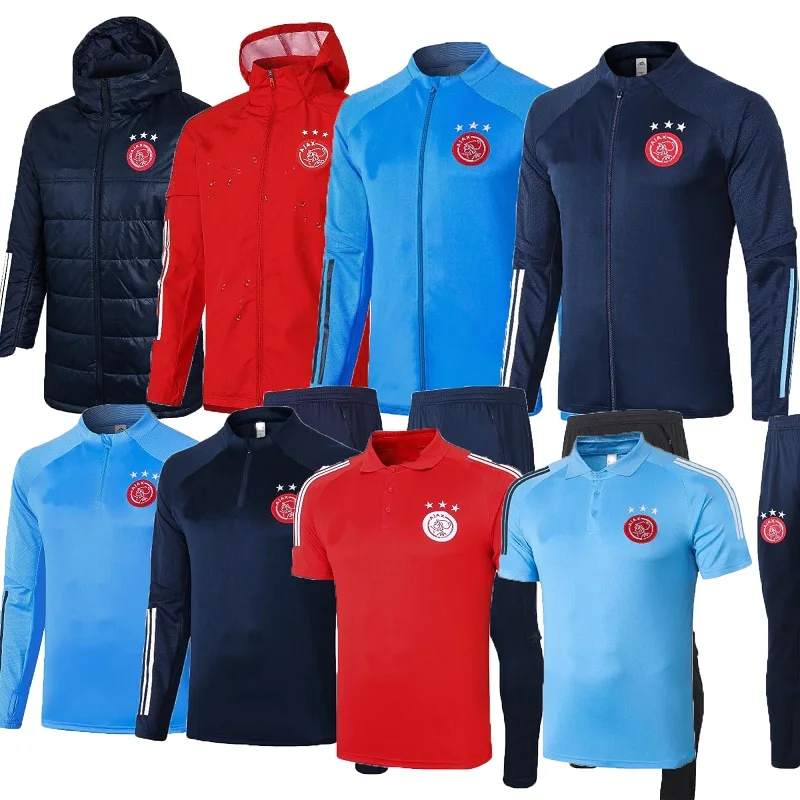 

2021 New ajaxS Men and kids Soccer Training suit jacket ZIYECH TADIC Polo MOUNTAIN HOUSE Adult Boys tracksuit