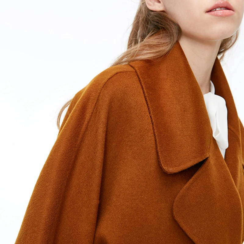 Vero Moda женское Новое двубортное длинное шерстяное пальто силуэта | 318327530