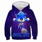 Новинка, детская одежда, толстовка с капюшоном 3D Sonic, весенне-осенний свитер с капюшоном, детские спортивные топы для мальчиков и девочек с рисунком на каждый день