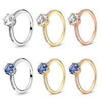 cz crystal engagement design hot sale zircon rings female wedding jewelry trendy elegant crown rhinestone rings for womens