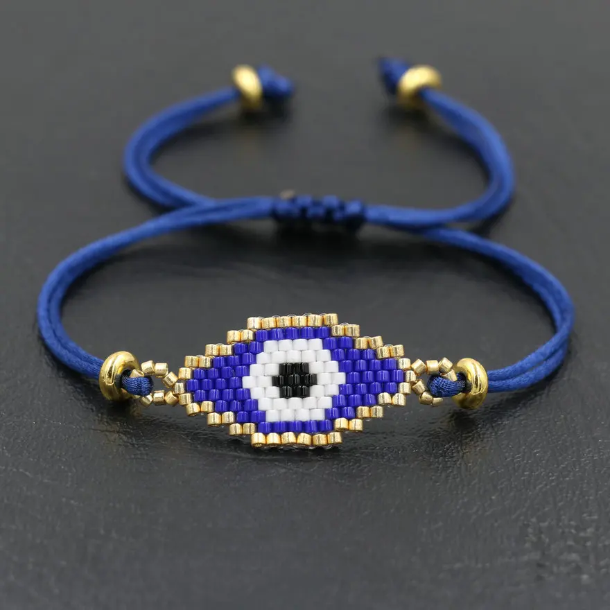 Минимализм ручной работы с клипсами Дурной глаз бусины браслет для мужчин и