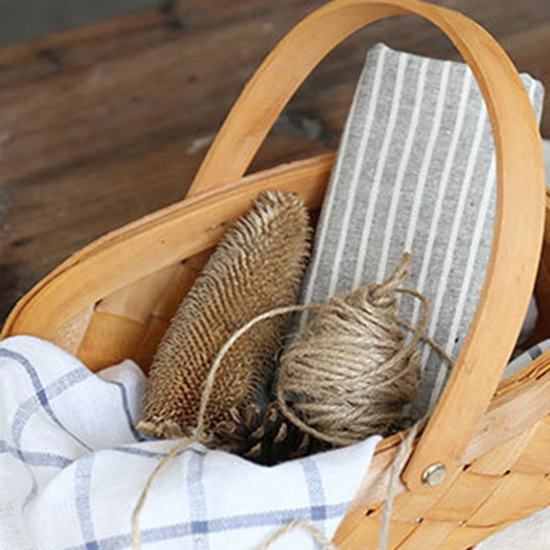 Тканая корзина пасторальная для фруктов овощей пикника хранения большая | Дом и