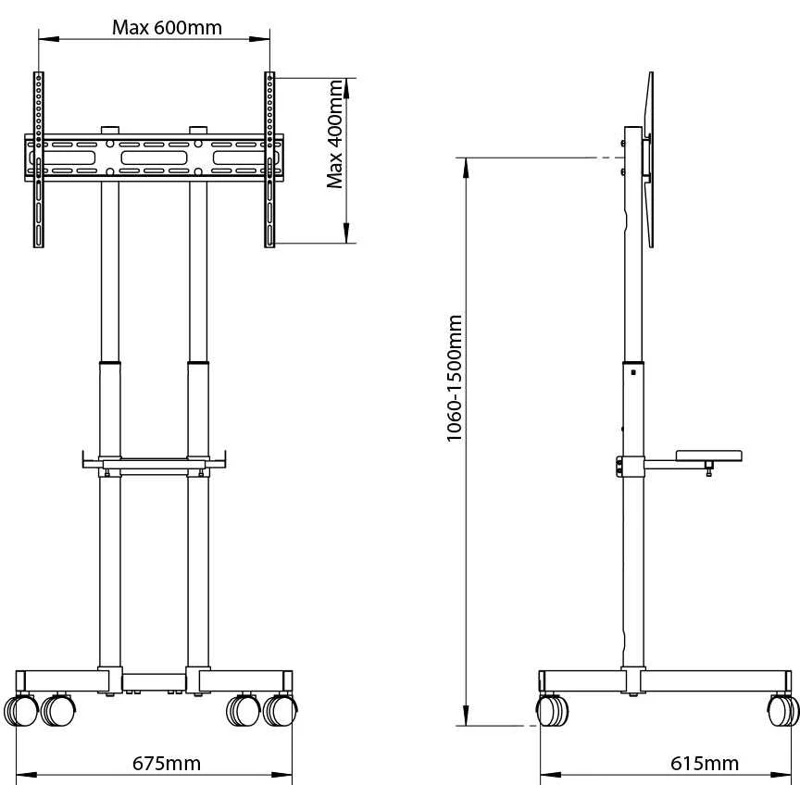 Подставка для телевизора Arm Media PT-STAND-7 черный 32&quot-80&quot макс.50кг напольный