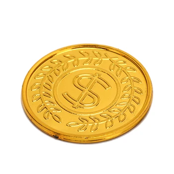 100Pcs/pack New Poker Casino Chips Bitcoin Model Bitcoin Gold Plating Plastic Prate Gold Coins Pirate Treasure Game Poker Chips 3