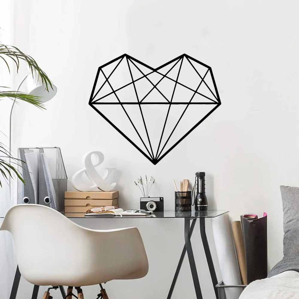 Скандинавский стиль геометрия стикер на стену в форме сердца для спальни декор