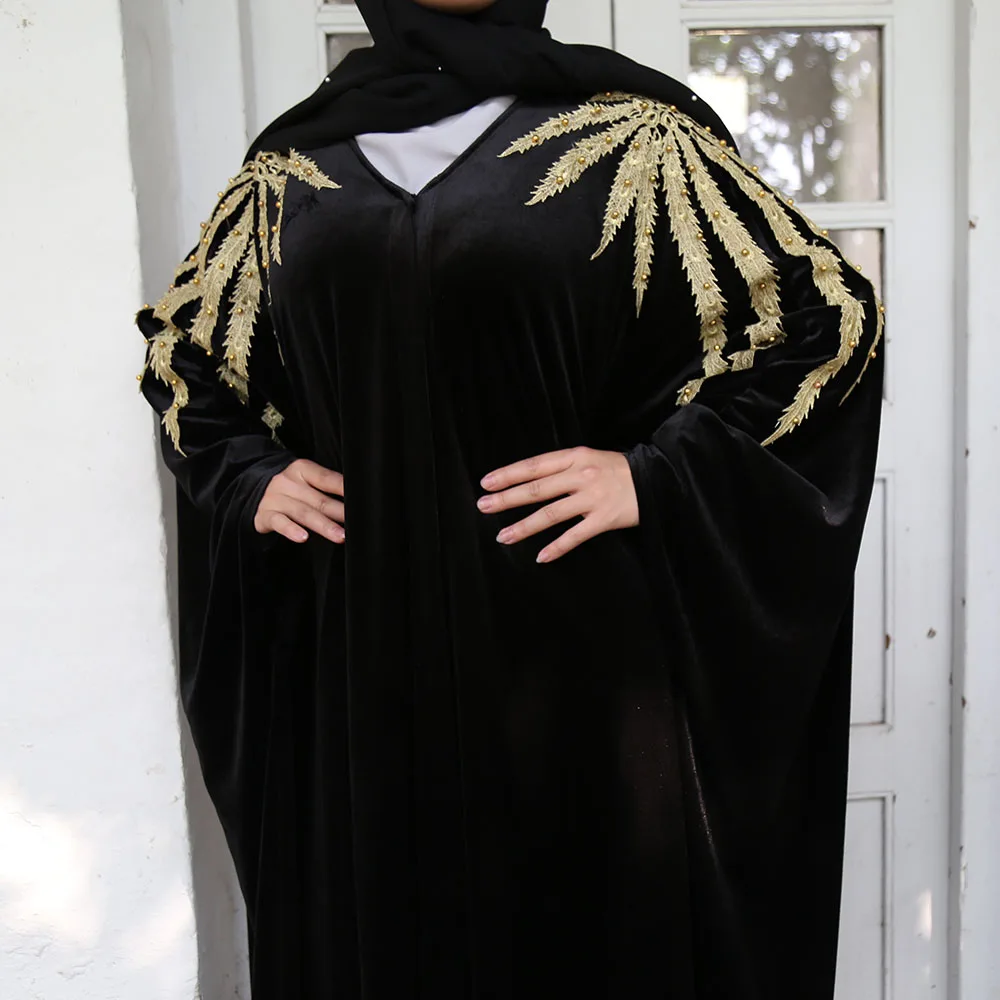 Velvet Abaya Kimono Terciopelo Mujer Hijab Muslim Dress Women Turkish Dresses Islam Clothing Saudi Caftan Dubai Kaftan Djellaba