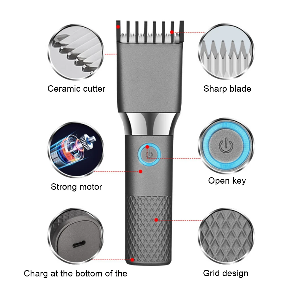 Машинка для стрижки волос зарядка через USB электрический триммер парикмахера