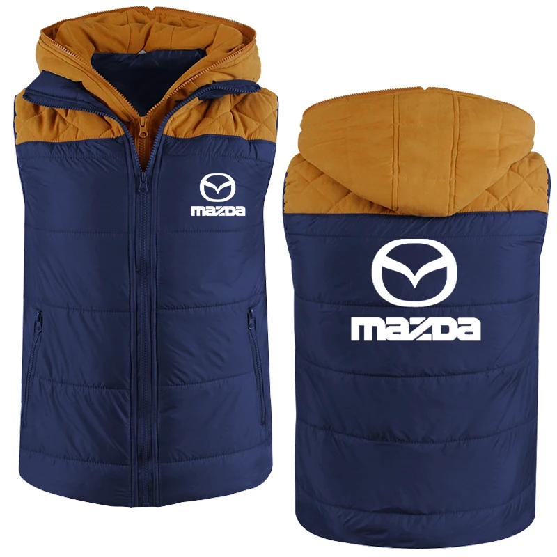 

Spring Autumn Men Hoodie Mazda Car Logo Printed Casual High Quality Cotton Splicing Men Zipper Jacket Clothing