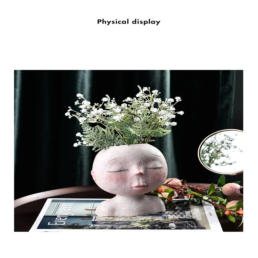 Ваза в скандинавском стиле с головой человека цветочный горшок скульптура форме