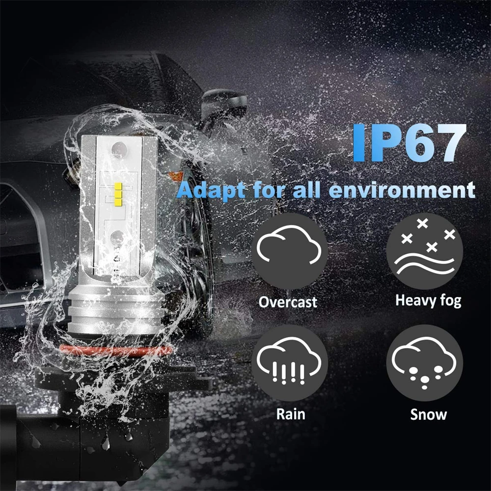 Сигнальный фонарь 2 шт. светодиодный Противотуманные фары 4800LM H8 H11 H16JP Canbus 9006 HB4