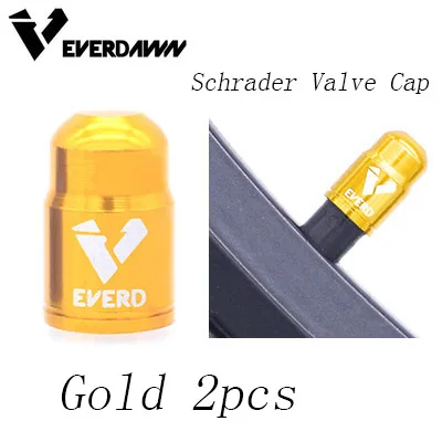 gold Schrader 2pcs 1 пара 5 цветов дорожное колесо горного велосипеда покрытый протектор Schrader французская шина пылезащитный велосипедный колпачок на клапан PRESTA пылезащитный чехол - Цвет: gold Schrader 2pcs