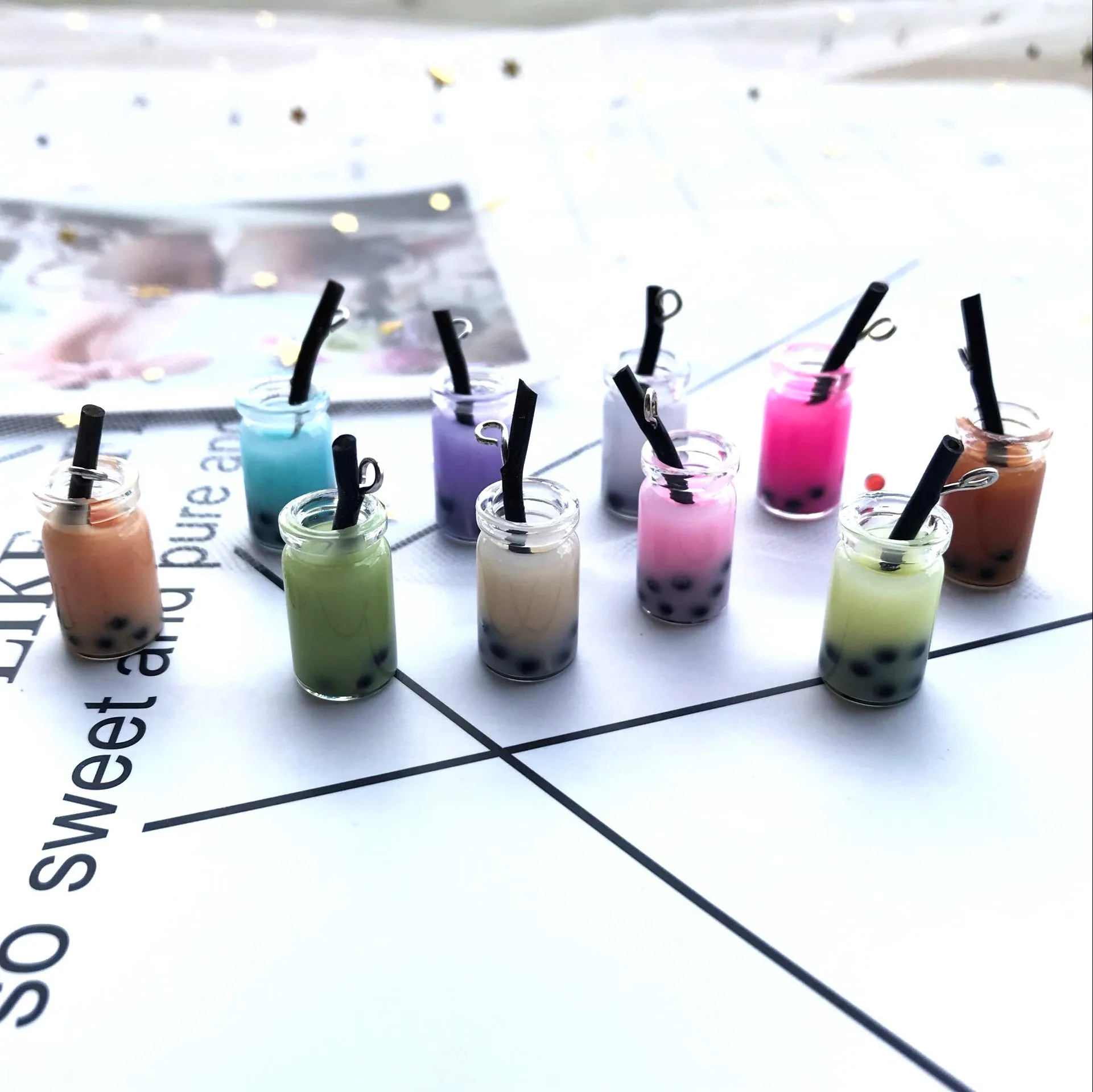 Каваи 28*10 мм 10 шт модные стеклянные чаши для сока амулеты самостоятельного