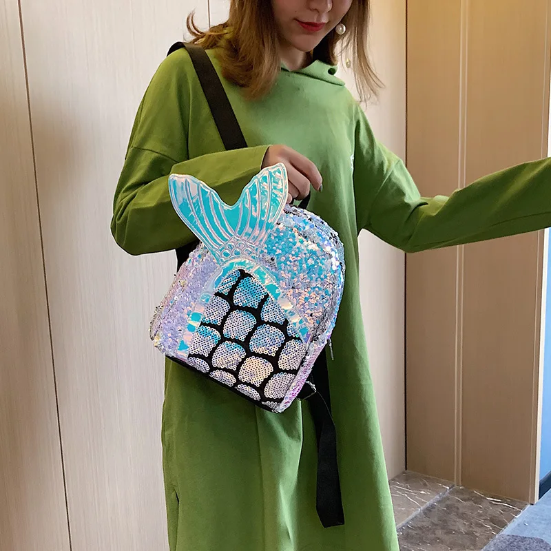Новинка 2019 милый маленький рюкзак с супер огненными блестками женский модный