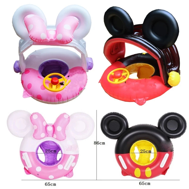 

Anel de natação do bebê dos desenhos animados com pára-sol piscina flutuador inflável natação círculo assento do bebê piscina br