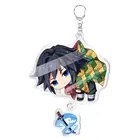 Аниме-брелок Slayer Kimetsu No Yaiba Kamado Tanjirou Kamado-Nezuko Tomioka Giyuu, забавный мультяшный акриловый милый брелок для ключей