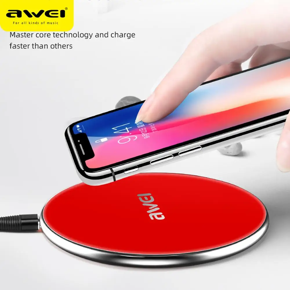 Беспроводное зарядное устройство AWEI W3 быстрая зарядка для iPhone 11 Xs Max X XR 8 Plus 10 Вт