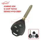 Дистанционный ключ Kigoauto DENSO HYQ12BBY, 3 кнопки для Toyota Camry Corolla, Автомобильный ключ 2006 2007 2008 2009 2010 + 434 МГц G chip