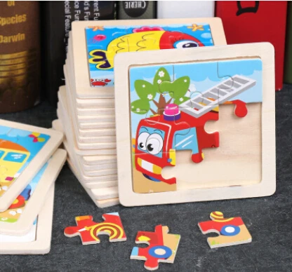 Мини Размер 11*11 см детская игрушка деревянная головоломка 3D для детей Детские