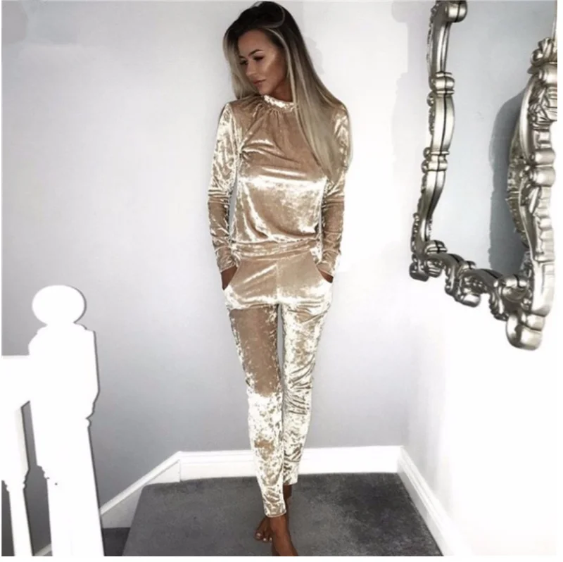 

Autumn Velvet Tracksuit Women Set Suits Winter Velour Tracksuit Suit Plus Size Two Piece Sets Women 2 Piece Outfits Sweatshirt