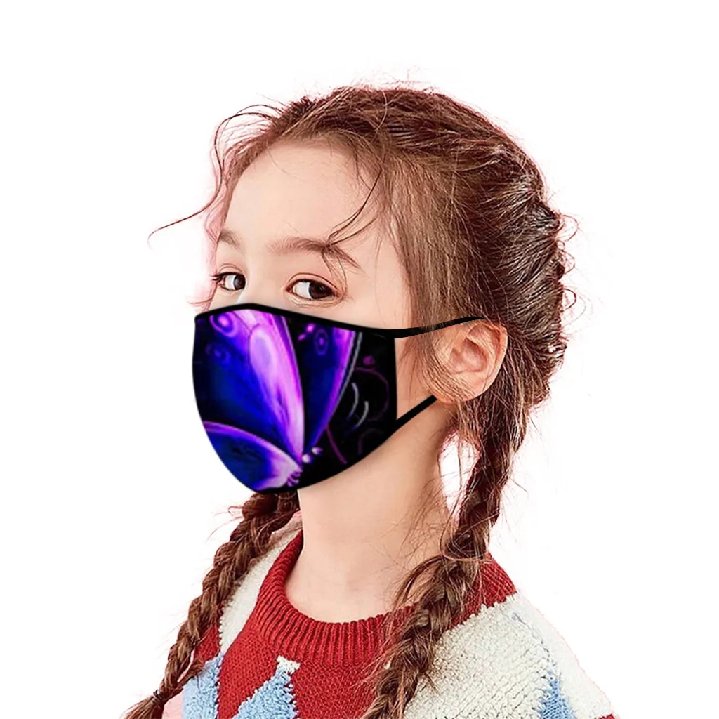 Модные маски для рта Регулируемые моющиеся детские бабочки Детские с