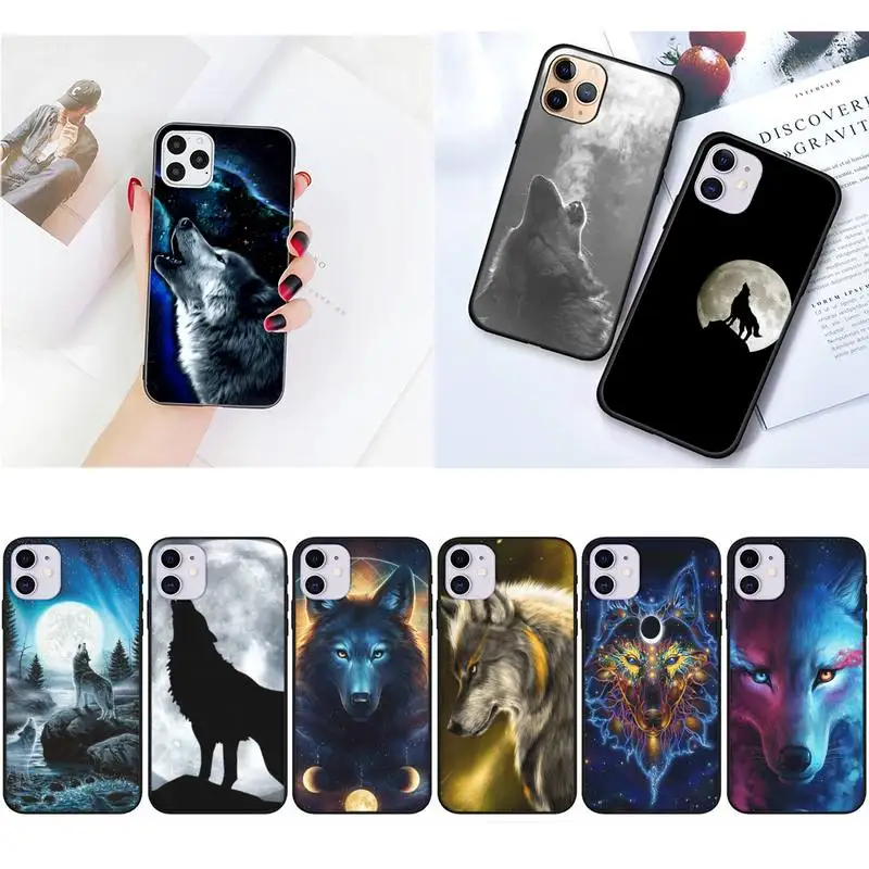 

Zororong Moon roaring wolf Phone Case For iPhone 12 Mini 11 Pro XS Max X XR 7 8 Plus
