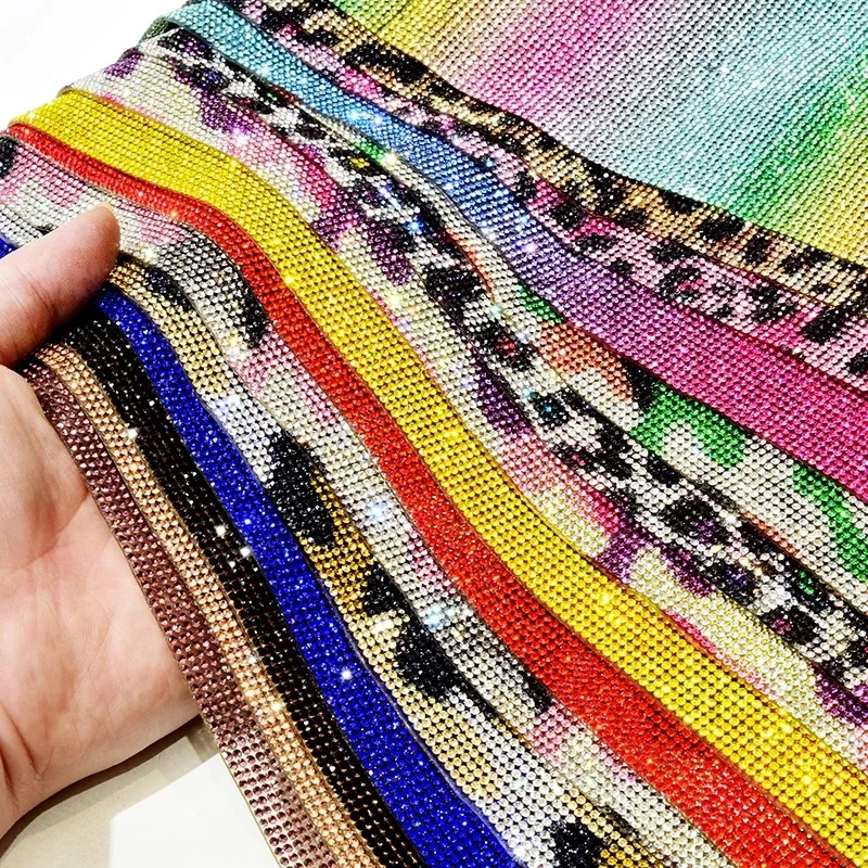 

24x20 см Радужный/леопардовый принт наклейки Кристальные наклейки аппликация из бисера Сделай сам украшение автомобиля Самоклеящиеся украше...