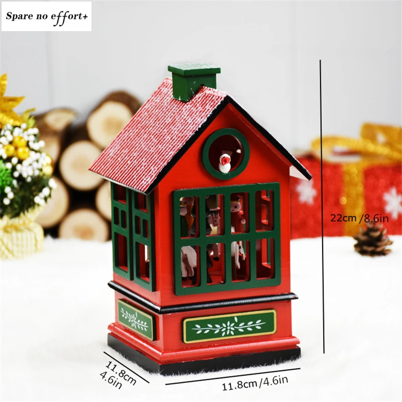 Adornos de navidad Деревянная Рождественская музыкальная шкатулка Новогоднее украшение Рождественская елка декорации и подарки на день рожденья Рождественский подарок для ребенка