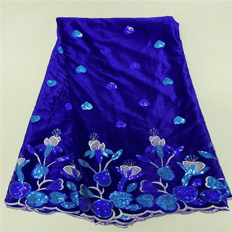 

African Velvet Lace Fabric 2021 orange High Quality Lace French Nigerian Mesh Sequins Lace Fabrics For Wedding Dress Sewing