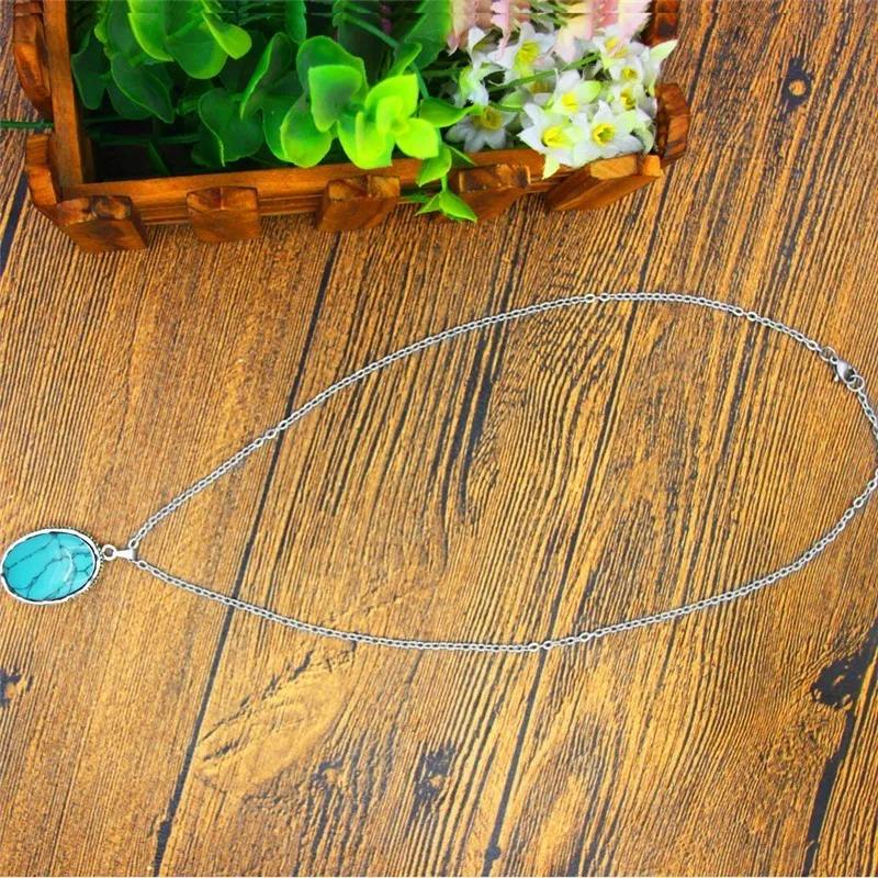 Овальный Природный камень комплект ювелирных изделий колье Цепочки и ожерелья