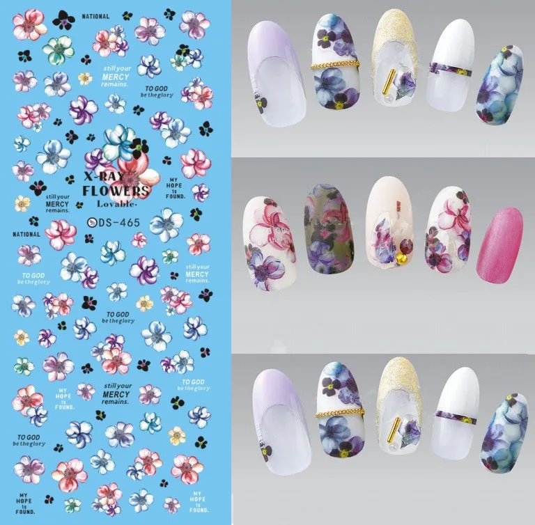 Цветочные узоры! Лак для ногтей воды деколь декорации Дизайн Наклейка водяного