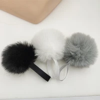 fake fur pompon 3 color ribbon fluffy bunny ball diy parts fitting pillow cap shoe key chain pendant hand made cute wool cat toy