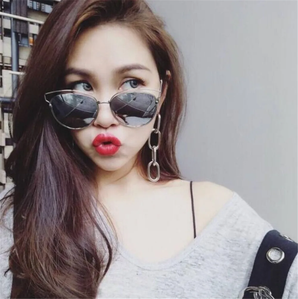 Женские крупные серьги SexeMara подвески в стиле панк с крупными звеньями 3