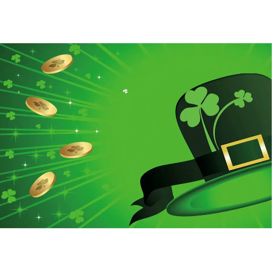 

Happy St. Patrick's Day Wooden Board Clover Photography Background Celebration Photo Booth Studio Decor