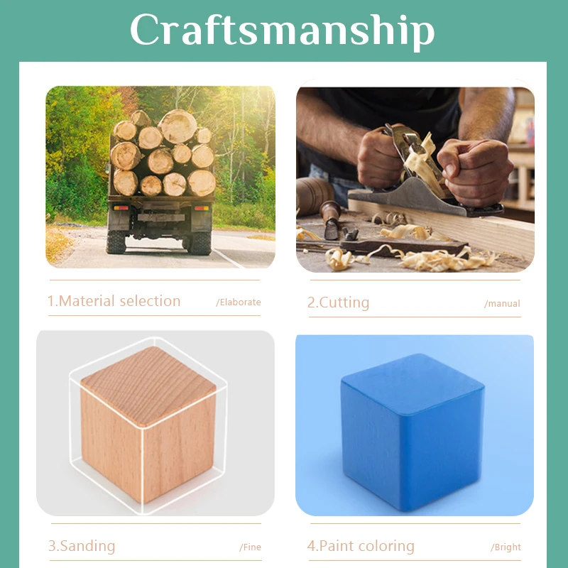 Деревянные кубики Монтессори сделай сам радужные блоки детские игрушки цветная