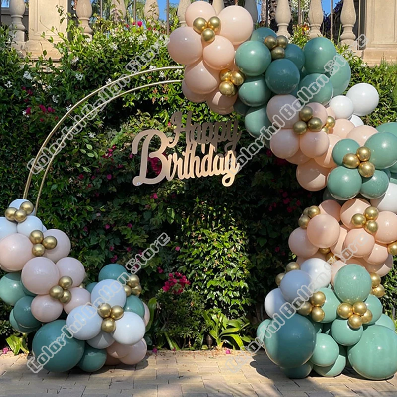 

150pcs Birthday Party Wedding Background Avocado Green Latex Balloon Arch Double White Silver Balloon Garland Baby Shower Decor
