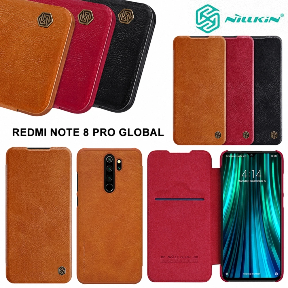 Redmi Note 8 Pro глобальная версия чехол-бумажник из 100% натуральной кожи NILLKIN для Xiaomi
