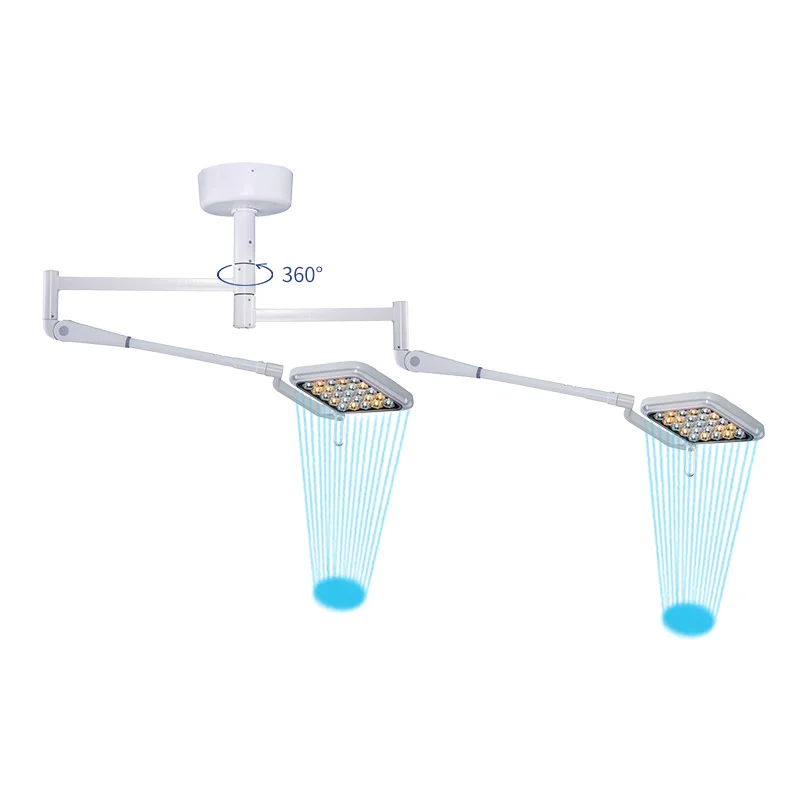 

50W double dome medical lighting equipment adjustable luminosity led shadowless operating surgical examination lamp price