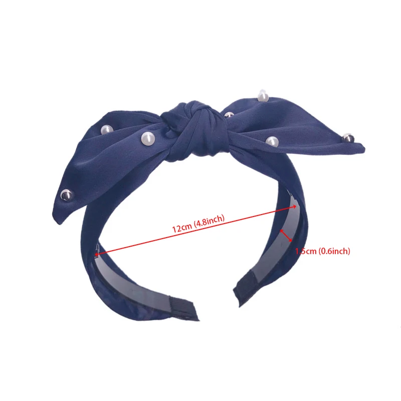 

Women Cute Pearl Bow Knot Headband Rabbit Ears Fabric Girls Hairband Fashion Solid Color Hair Band Hoop Accessories Headwear New