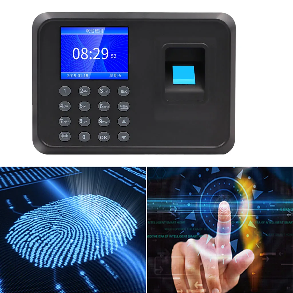 

Portable Biometric Attendance System Fingerprint Reader Time Clock Employee Control Machine Electronic Device, Elegant design