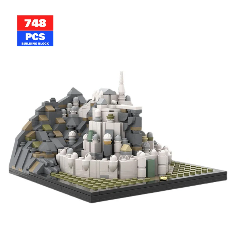 

Конструктор MOC, архитектура, король лордов, кольцо, главный город Gondor, мини-Минас, нирит, Сборная модель, детские игрушки, праздничный подарок