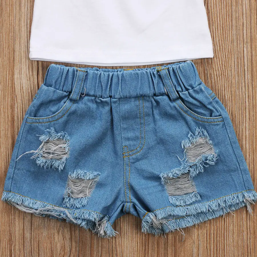 2 шт. детские джинсовые шорты и рубашки для девочек | Мать ребенок