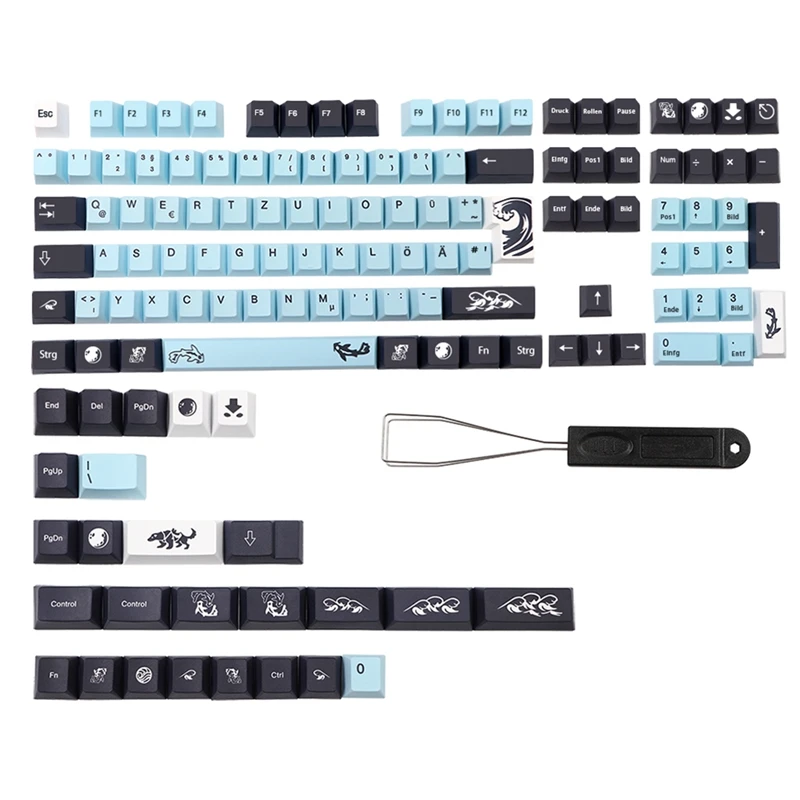

NEW-Dye Subbed Mizu Keycap de ISO Layout PBT Germany Keycaps for MX Switch Mechanical Gaming Keyboard Cherry Profile Key Cap