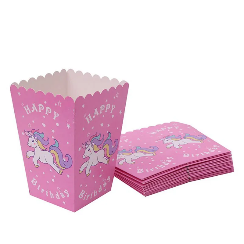 10 шт. Единорог вечерние попкорн Коробки DIY День рождения Декор Попкорн Сумки Baby