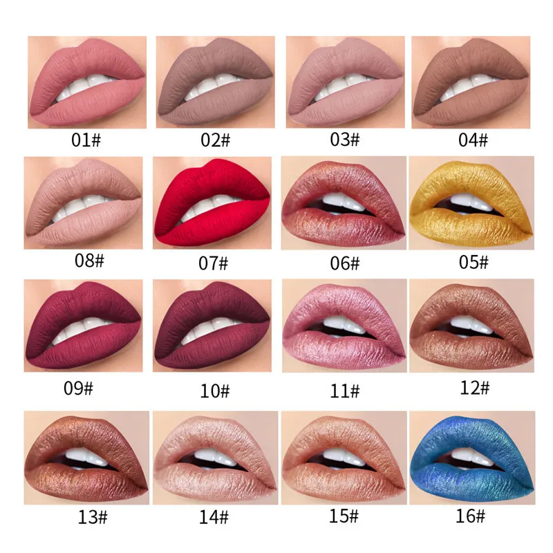 Matte Lipstick Lip Gloss Metal Light Sense Gold Bronze Coffee Red Non-stick Cup Frosted Lips Pump Moisturizing |