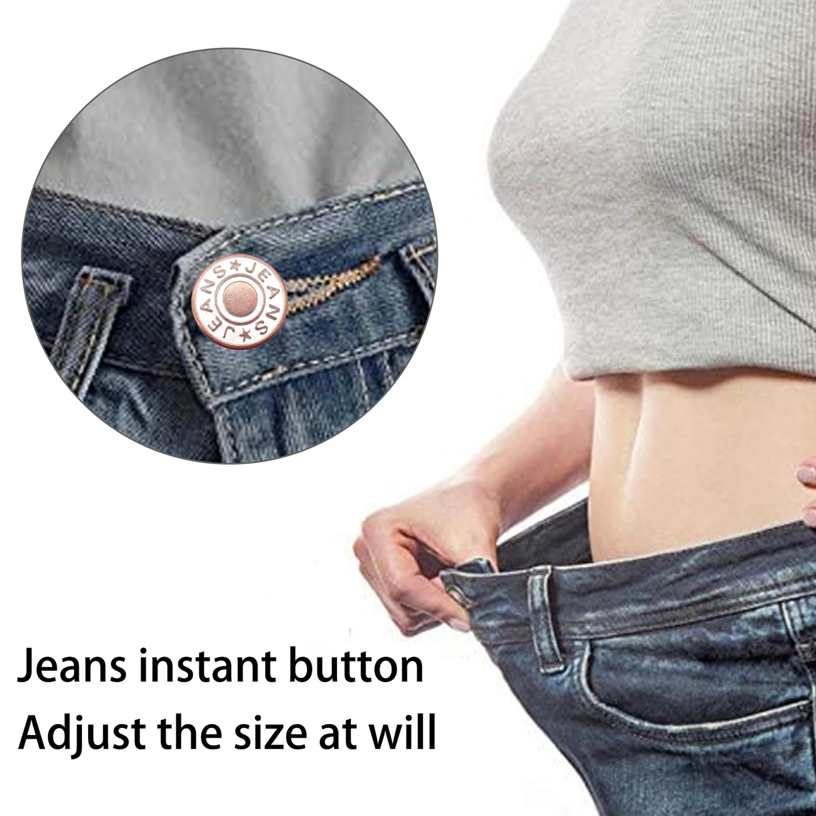 10-50pcs 17mm Detachable Jean Buttons Adjustable Leather Snap Reusable Metal Button Perfect Fit Universal Buckles No Sew Needed | Дом и сад