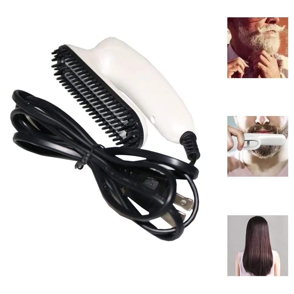 

Electric Beard Comb Straightening Brush Fast Heating Foldable Straightener Comb Anti-Scalding Grooming Hair Styling Brush
