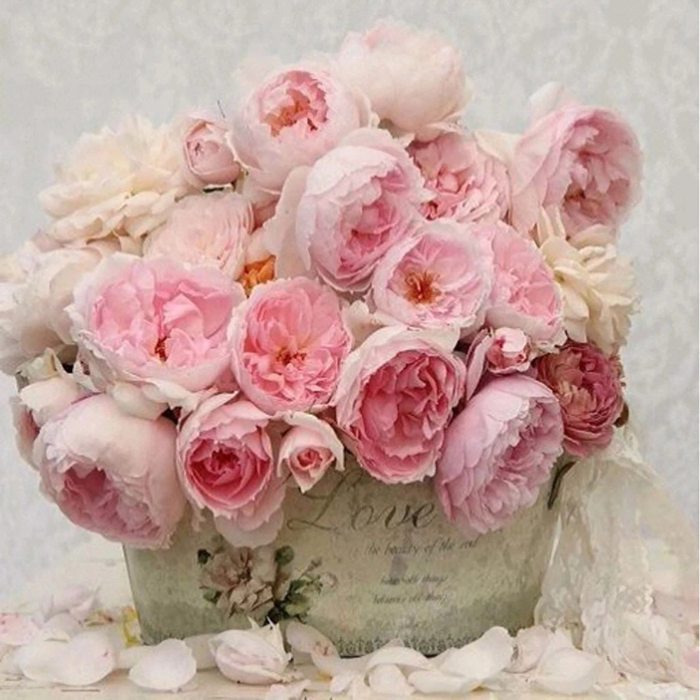 

Flower Chinese rose Full DIY 5D Diamond Painting Cross Stitch Diamond Embroidery Patterns rhinestones Diamond Mosaic Decor Gift