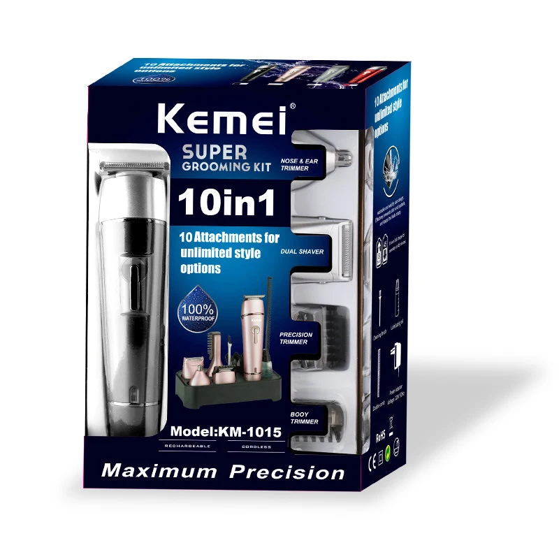 Kemei 5 в 1 аккумуляторная электрическая машинка для стрижки волос бритва триммер