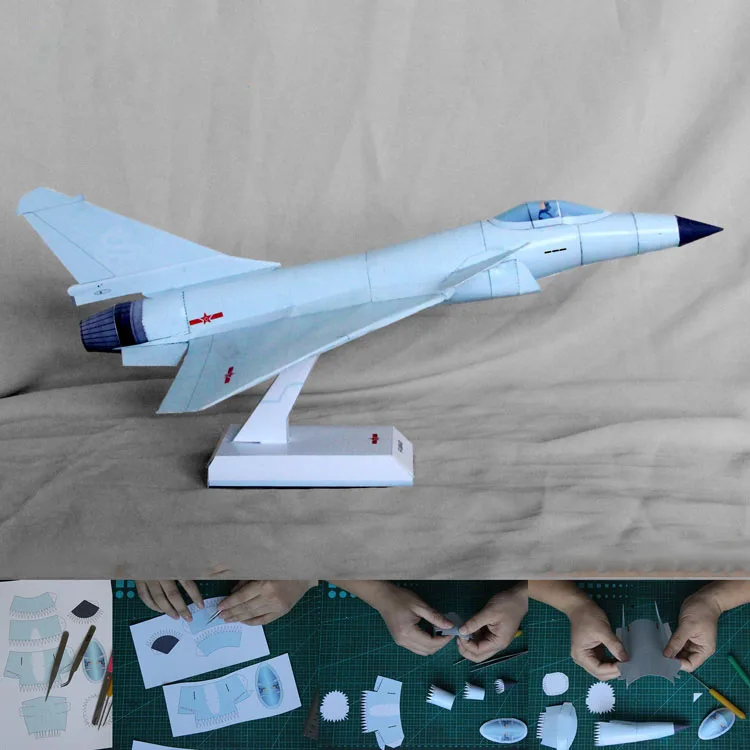 Бумажная 3D модель истребителя J10C Yizhi ручная стереосистема военная научная